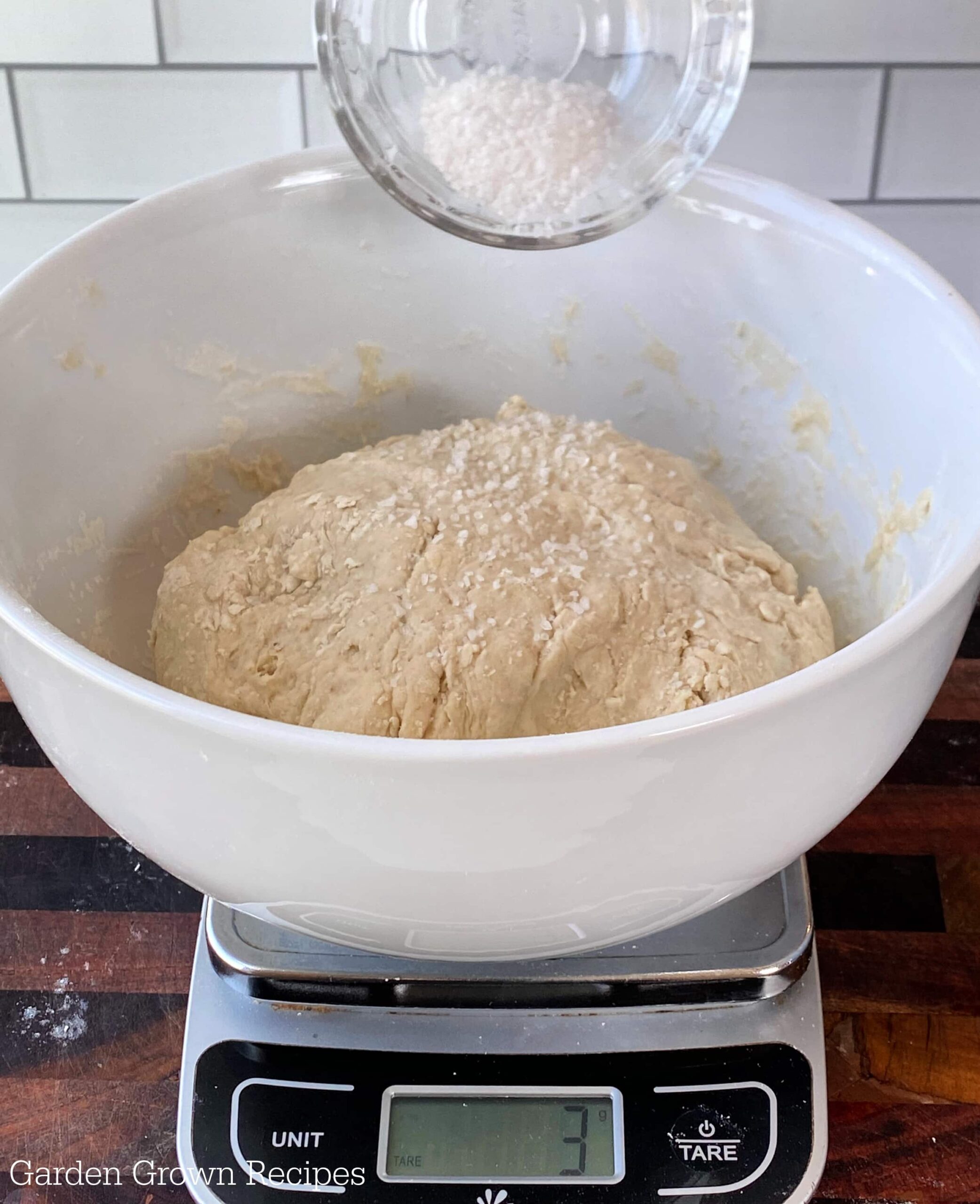 making bread dough for artisan French bread recipe