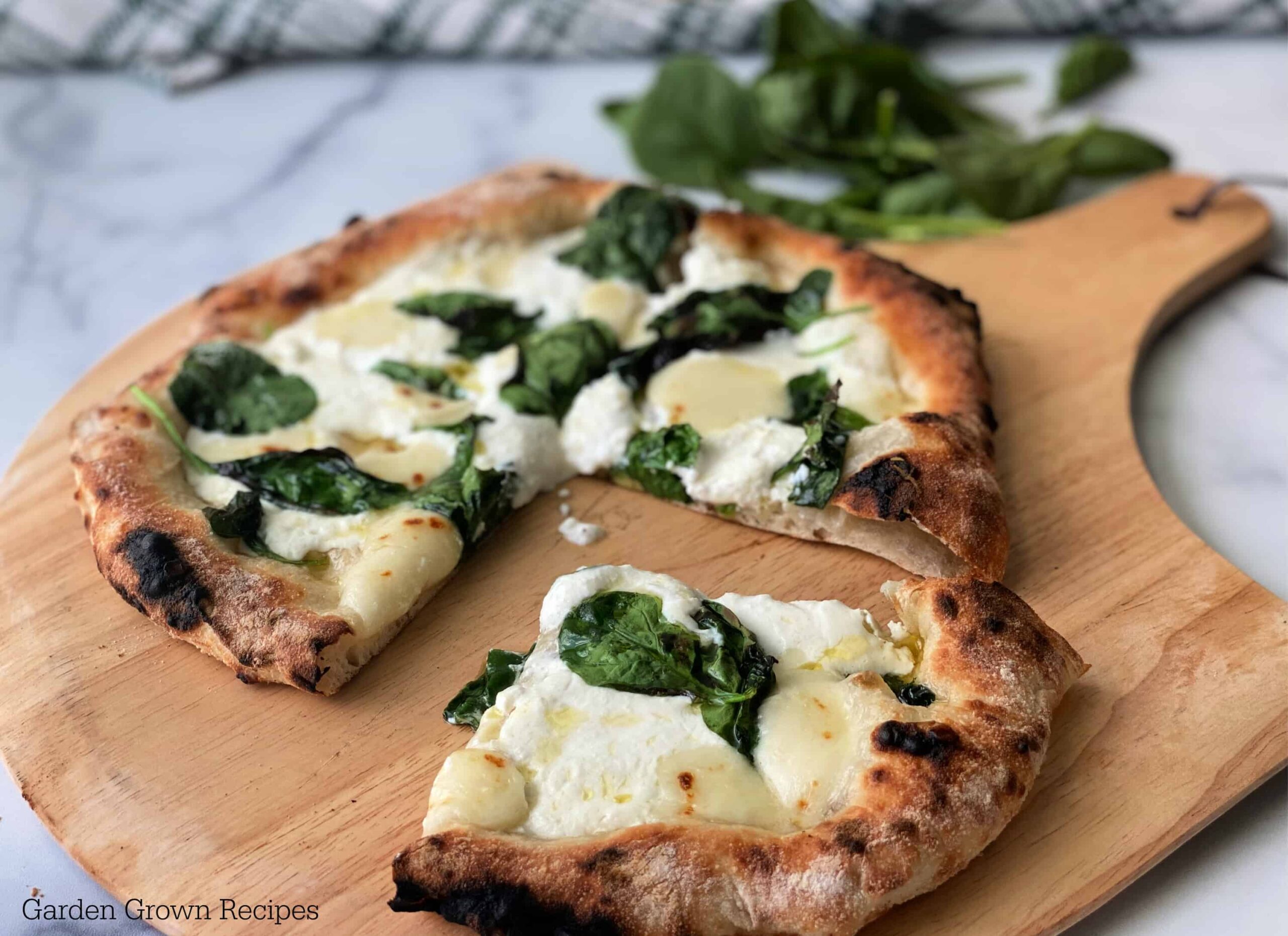 White Pizza Recipe with Spinach and Ricotta Cheese