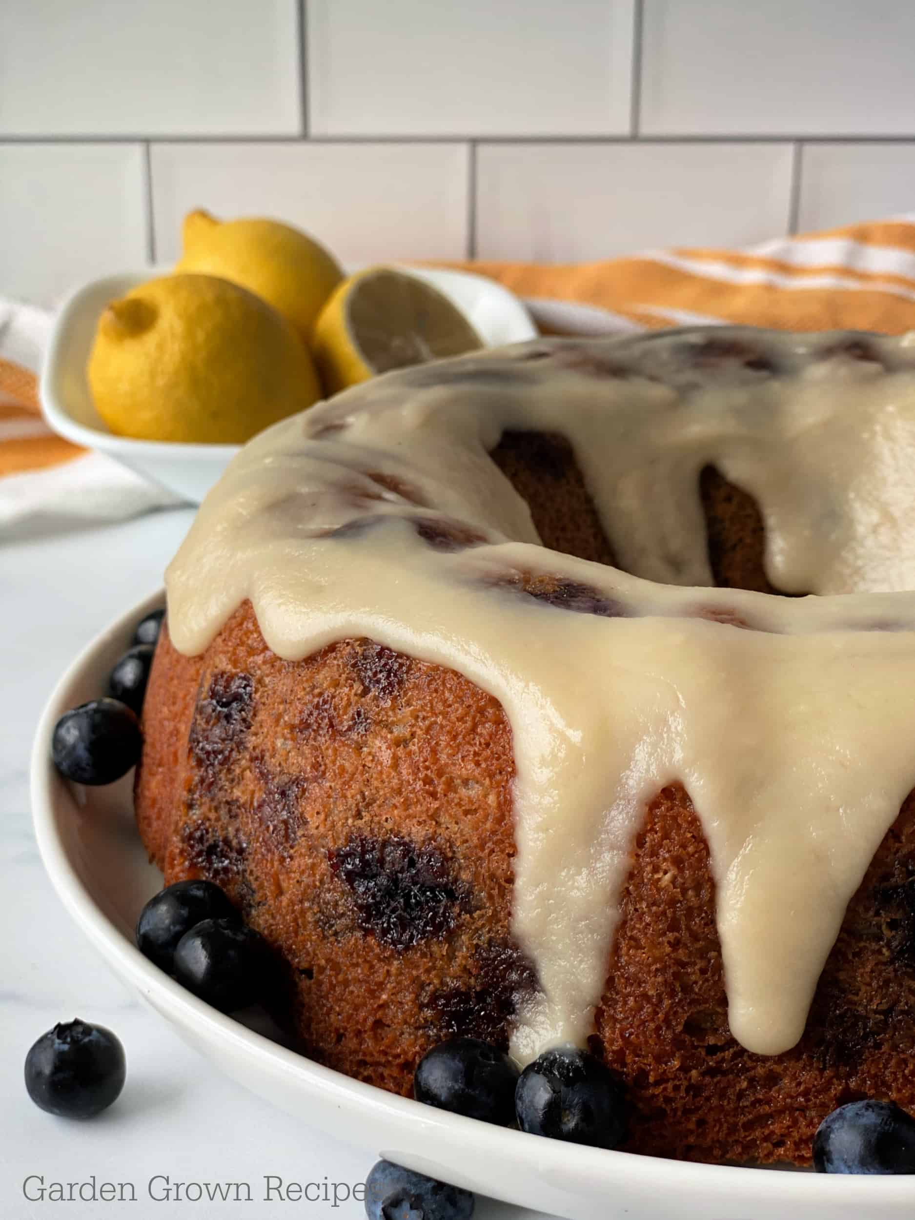 lemon Blueberry Bundt Cake Recipe with Glaze icing