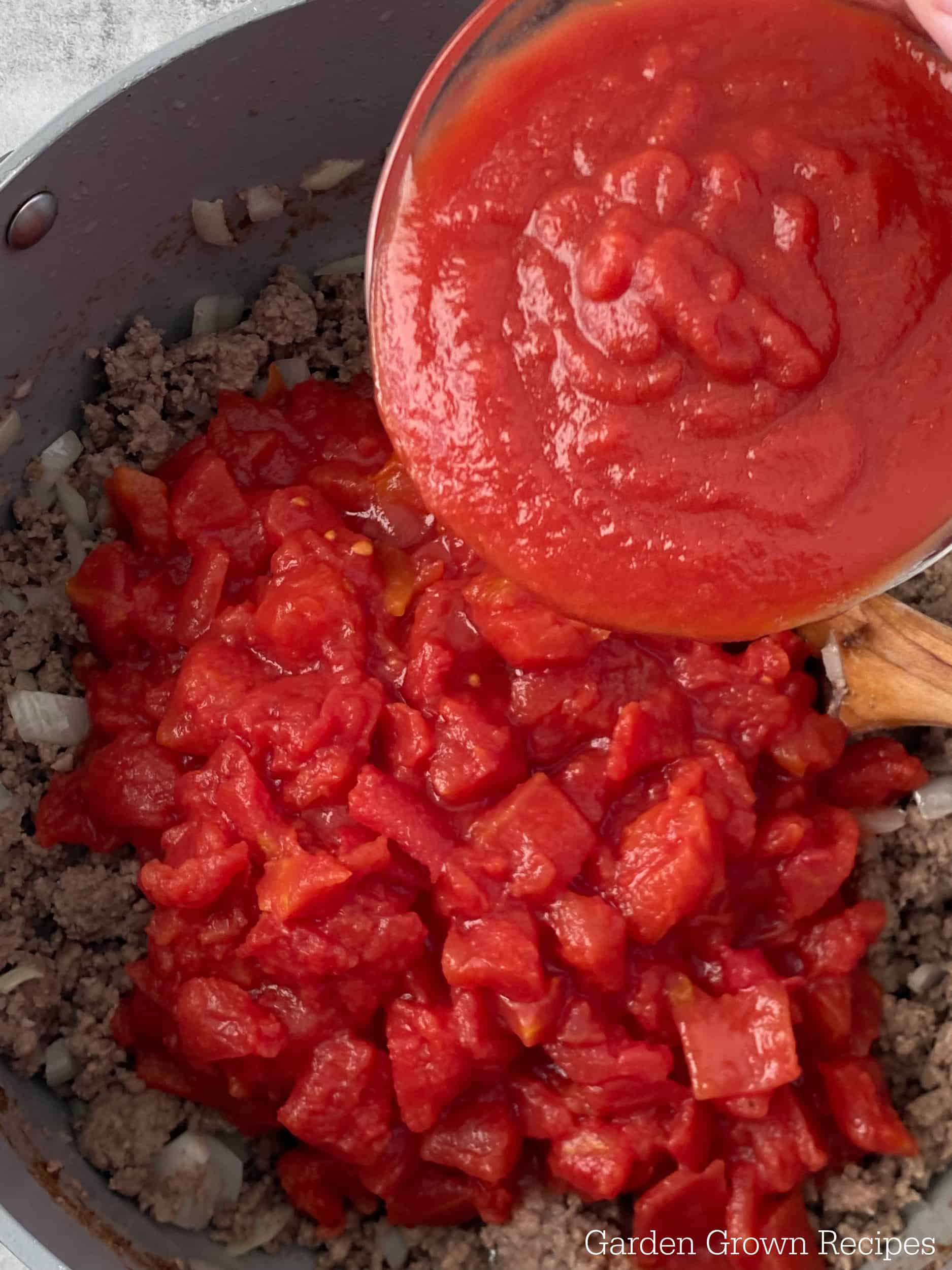 tomato sauce and diced tomatoes 